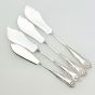 Gadroon Pattern - 4x Butter Spreaders - Silver Plated Antique Epns (#99490) 5