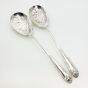 Gadroon Pattern - Pair Of Repousse Bowl Serving Spoons Epns Silver Plated (#99492) 5