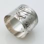 Beautiful Art Nouveau 800 Solid Silver Napkin Ring Initials 'af' (#99511) 2