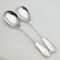 Fiddle Thread Shell Salad Servers - Silver Plated - Epns A1 Sheffield Vintage (#99530) 2