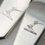 Fiddle Pattern Crested Dessert Spoons & Forks Hutton Silver Plated Antique (#99533) 2