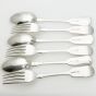 Fiddle Pattern Crested Dessert Spoons & Forks Hutton Silver Plated Antique (#99533) 3