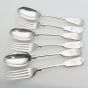 Fiddle Pattern Crested Dessert Spoons & Forks Hutton Silver Plated Antique (#99533) 5