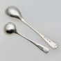 Sterling Silver Salt & Mustard Spoons - Old English - Antique (#99559) 2