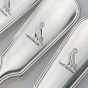 Odlum Crest Set Of 6 Fiddle Thread Dessert Forks Silver Plated Antique (#99567) 2