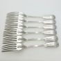 Odlum Crest Set Of 6 Fiddle Thread Dessert Forks Silver Plated Antique (#99567) 3