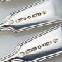 Odlum Crest Set Of 6 Fiddle Thread Dessert Forks Silver Plated Antique (#99567) 4