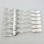Odlum Crest Set Of 6 Fiddle Thread Dessert Forks Silver Plated Antique (#99567) 5