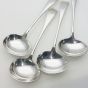 Set Of 4 Oval Bowl Large Sauce Ladles - Potosi Silver Plated Old English Antique (#99660) 2