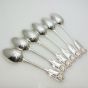 Fiddle Thread Shell - Set Of 6 Dessert Spoons Silver Plated Antique (#99676) 2
