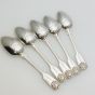 Fiddle Thread Shell - Set Of 5 Tea Spoons Silver Plated Antique (#99678) 2