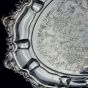 Ornate Silver Plated Chased Serving Platter Tray - Vintage (#99686) 2
