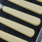 Vintage Cased Set Of 6 Tea Knives Faux Bone Handled Steel Cutlery Sheffield (#99765) 3