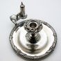 Antique Silver Plated Larger Chamberstick - Barker Bros - With Snuffer (#99800) 5