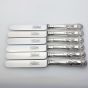 Kings Pattern Palette Shape Blade Side Dessert Knives Silver Plated Handles (#99859) 2