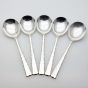 Smith Seymour Ess Ess Kenilworth 5x Soup Spoons Epns Silver Plated (#99889) 5