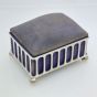 Antique Silver Plated & Velvet Pin Cushion Box Epns (#99921) 2