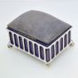 Antique Silver Plated & Velvet Pin Cushion Box Epns (#99921) 5