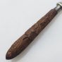 Antique Carved Wooden Handle Butter Spreader Knife Silver Plated (#99967) 2