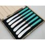 Cased Silver Plated Turquoise Handled Tea Knives Vintage Cutlery (#99998) 2